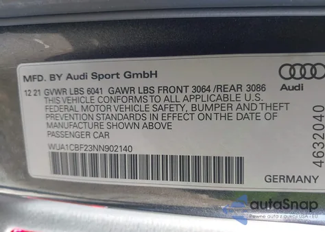 2022 Audi Rs 6 Avant Tfsi Quattro Tiptronic from USA, damaged, VIN WUA1CBF23NN902140